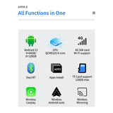 EXPLOTER "AI-996 E" Applepie CarPlay to Wireless CP and AA Smart Box QualComm 6nm Snapdragon 680 SM6225 8-Core 2.4GHz Max Android 13 RAM 8GB ROM 128GB 4G SIM Card Support Wi-Fi Dual-BT Google Play YouTube NetFlix GPS Built-in