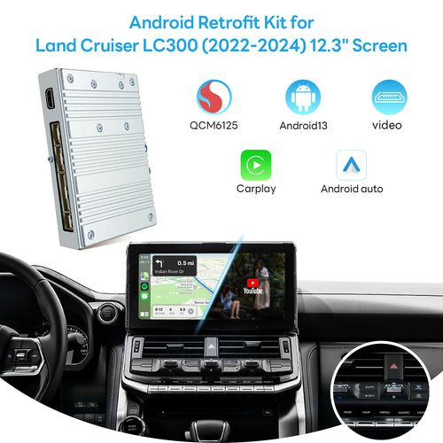 Android 13 Video Interface for LC300 Toyota Land Cruiser 300 2022-2024 QCM6125 8+128G 4G SIM HDMI output