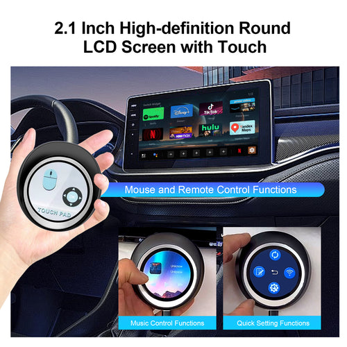 EXPLOTER AI996T ApplePie Touch CarPlay AI Box for Car with OEM Wired Apple Carplay System, 2.1" HD Touch Pad, Android 13 OS, 4GB / 8GB RAM, 64GB / 128GB ROM, Dual WiFi, Support 4G Sim Card and HDMI output