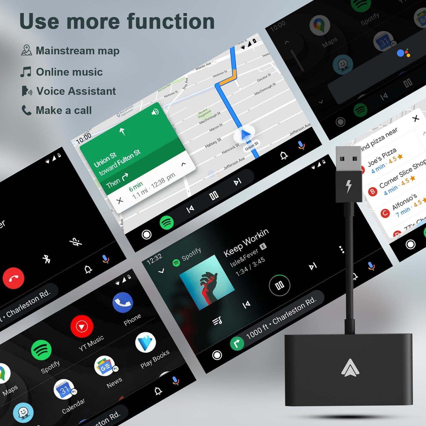 EXPLOTER CP-800-W20 Wired Android Auto Convert to Wireless Wi-Fi 2.4GHz and 5GHz Automatically connect