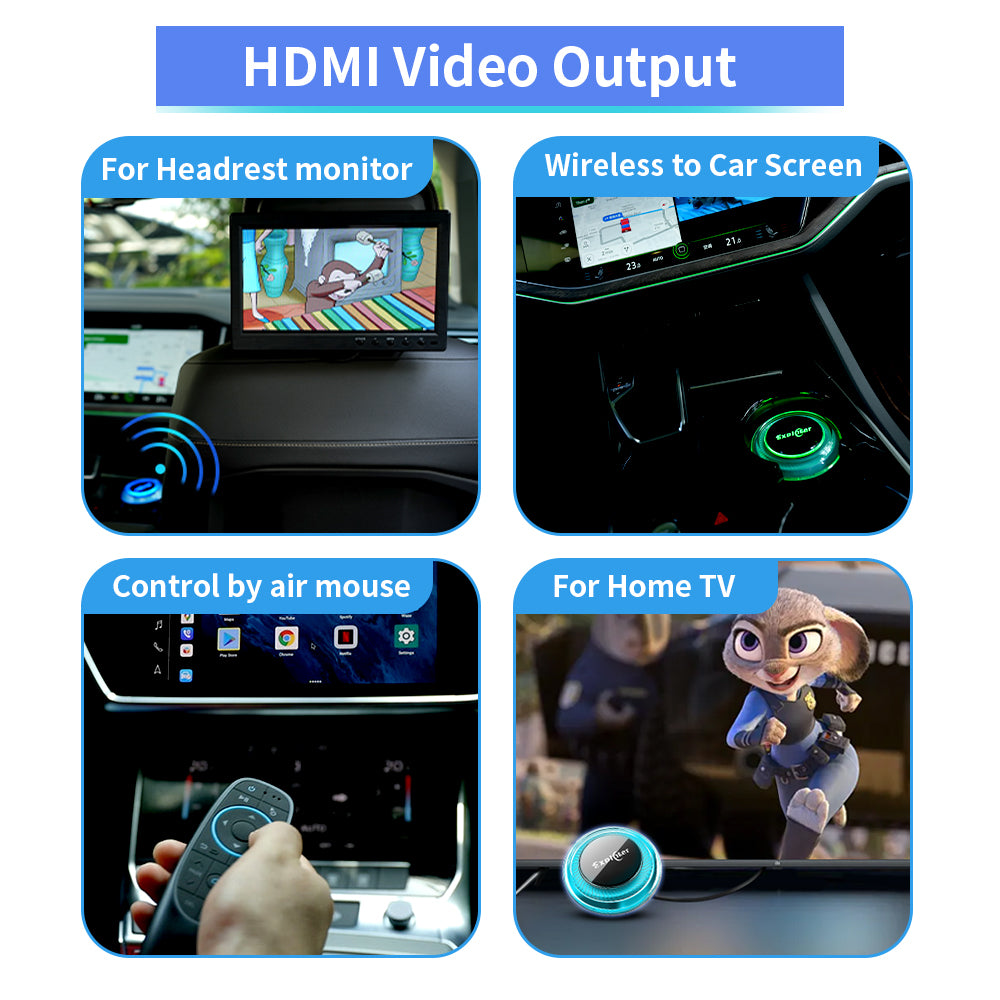Exploter ApplePie Rocket Q Android 14 QCM4490 CarPlay Ai Box Global 5G LTE Support Wireless CarPlay Android Auto GPS HDMI