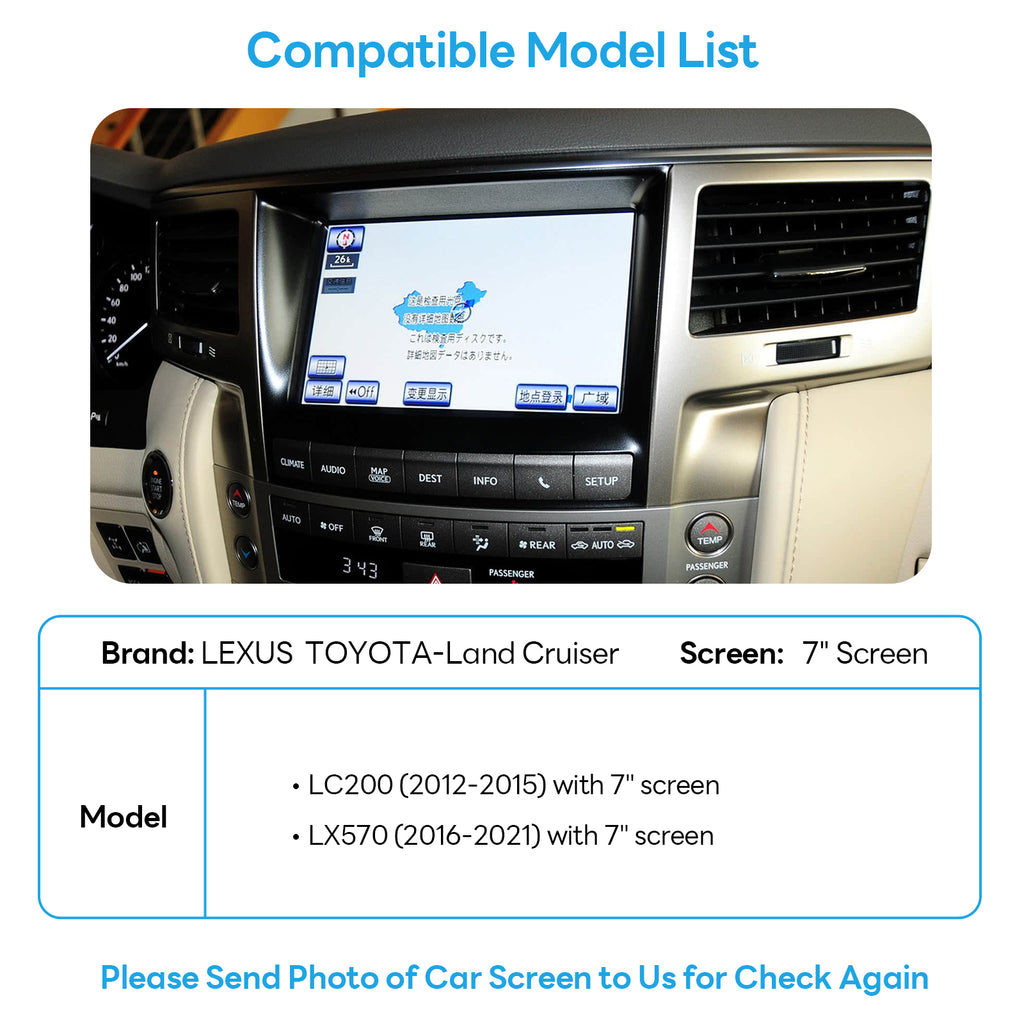 Android 13 Video Interface for LC200 Toyota Land Cruiser 200 2012-2015 QCM6125 8+128G 4G SIM HDMI output