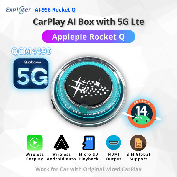 Exploter ApplePie Rocket Q Android 14 QCM4490 CarPlay Ai Box