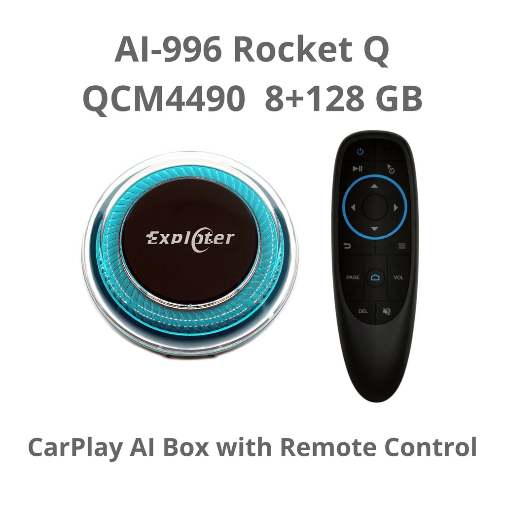 Exploter ApplePie Rocket Q Android 14 QCM4490 CarPlay Ai Box Global 5G LTE Support Wireless CarPlay Android Auto GPS HDMI
