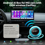 EXPLOTER Wireless AI Box for BMW or Other Car with Wireless Carplay System, Android 13, 8GB RAM, 128GB ROM, Dual WiFi, Support 4G Sim Card and HDMI output