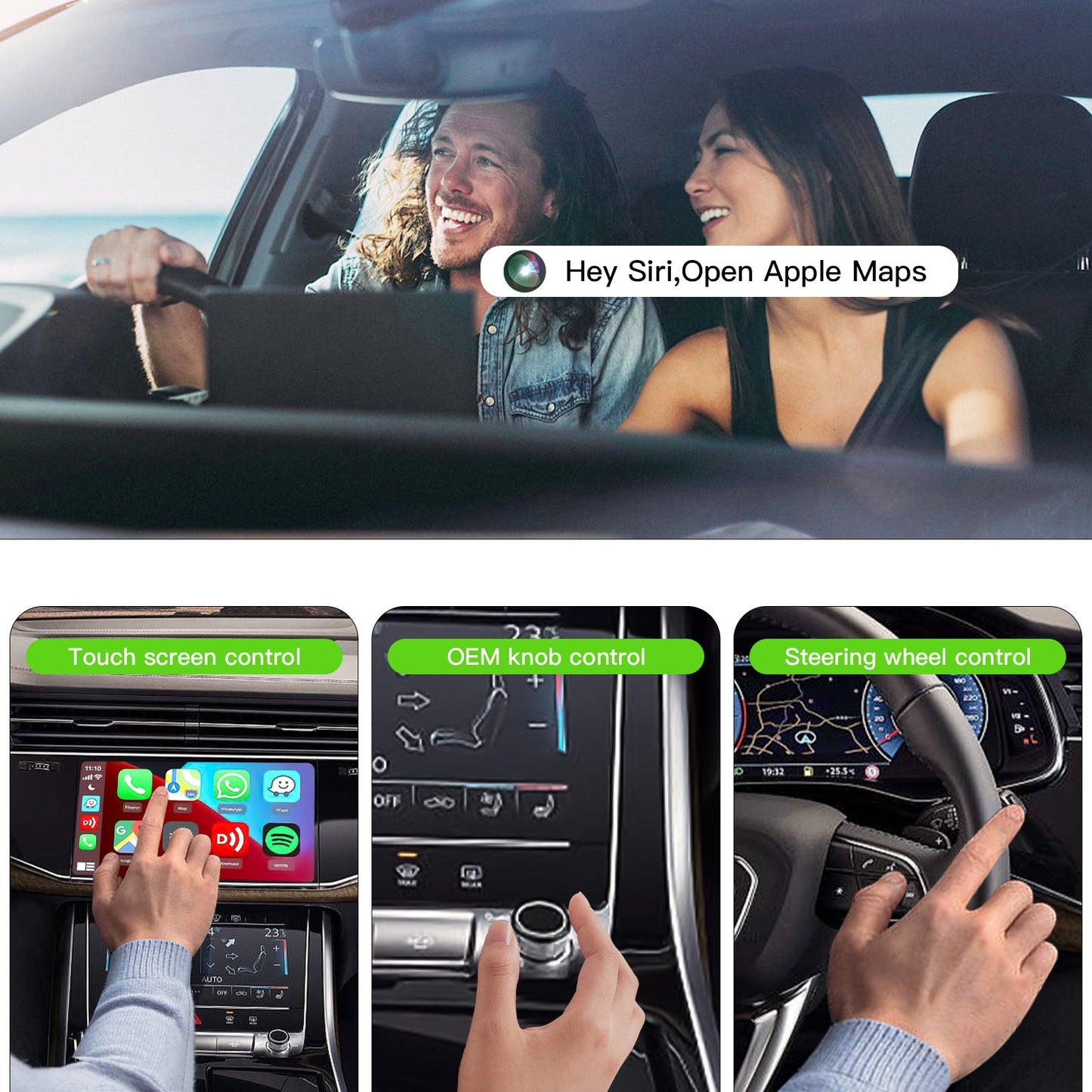EXPLOTER 2-in-1 Wireless CarPlay Adapter & Android Auto CP-800-A 2023 Upgrade Dongle Convert Android 4.4+ System Car Radio to Newest Wireless CarPlay and Android auto, Plug & Play, Fast Auto Connect, work for iOS 12+ & Android 11