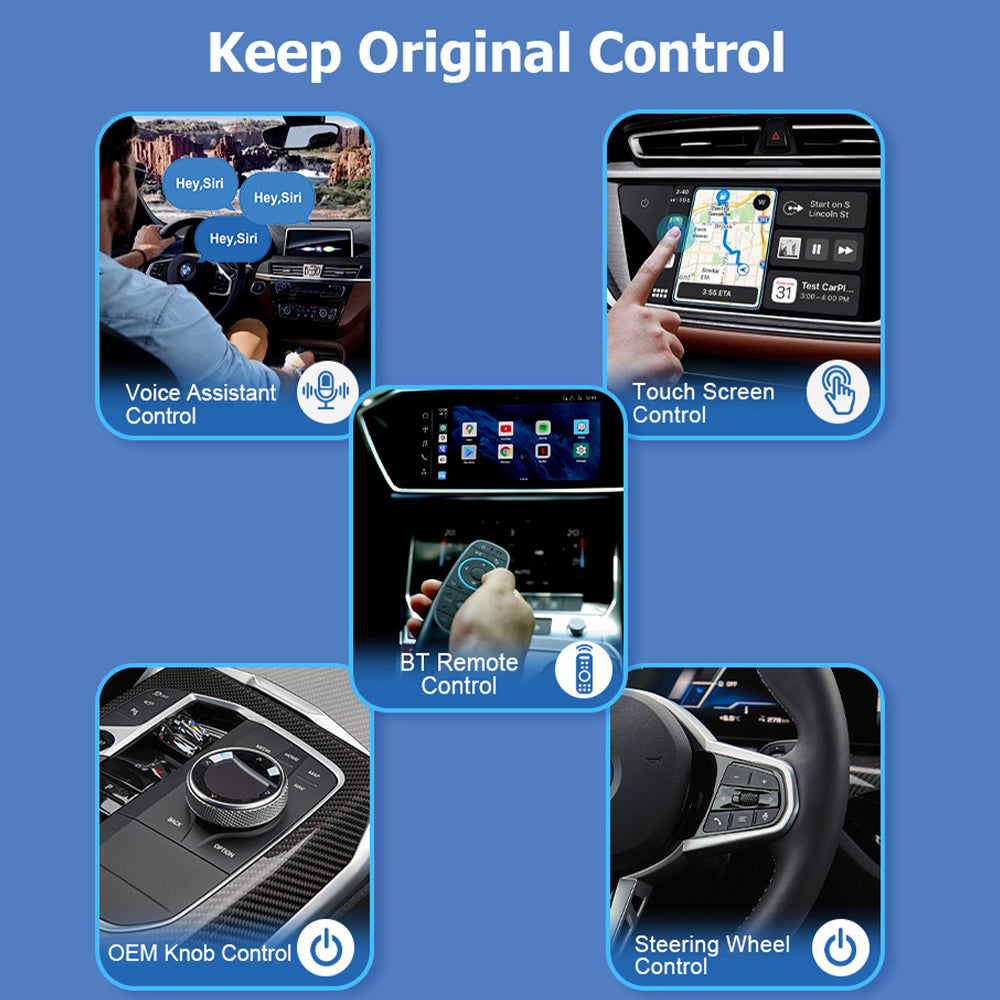 EXPLOTER Wireless AI Box for BMW or Other Car with Wireless Carplay System, Android 13, 8GB RAM, 128GB ROM, Dual WiFi, Support 4G Sim Card and HDMI output