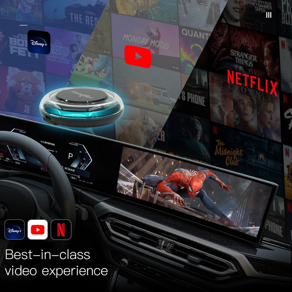 EXPLOTER AI-996 Rocket ApplePie - Carplay Ai Box 5G LTE SIM Card Support Wireless CarPlay Android Auto CPU QCM6490 2.7 GHz GPS HDMI RAM /ROM 8GB /128GB GPS YouTube Netflix