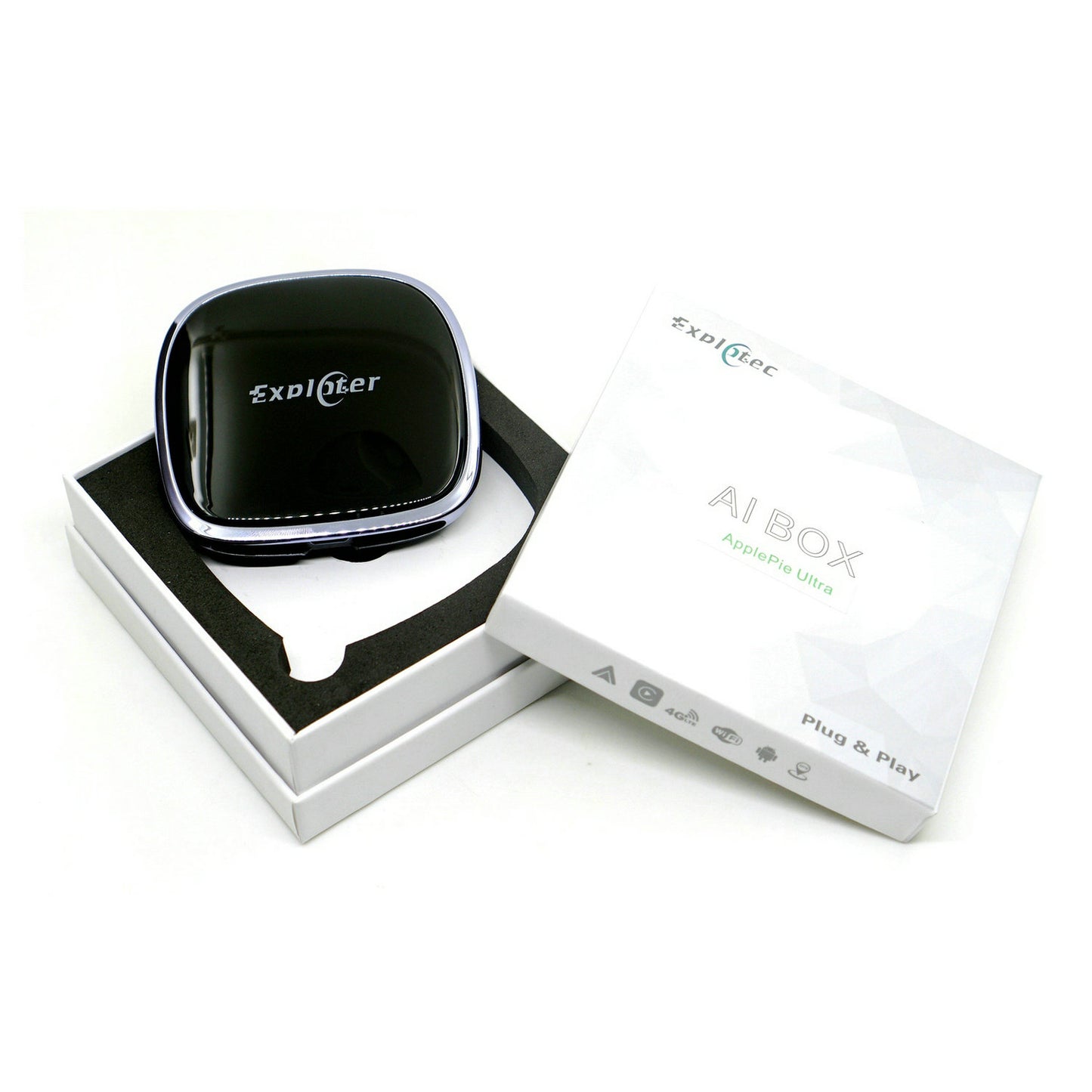 EXPLOTER AI-996 Ultra ApplePie - CarPlay AI Box Android 13 RAM 8GB CPU 8 Core Snapdragon 662 SM6115 Wireless Smart USB Adapter 4G LTE SIM GPS YouTube Netflix