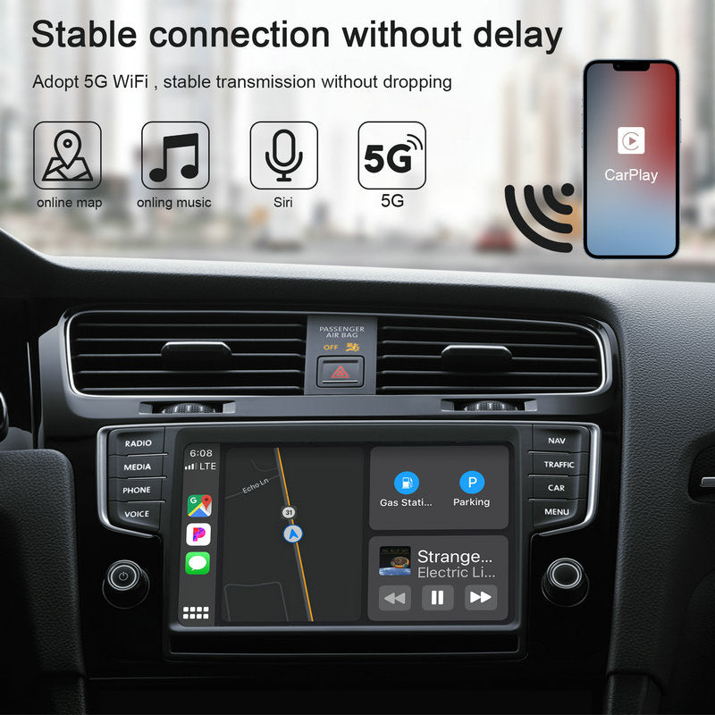 EXPLOTER CP-800-B16 Wired CarPlay Convert to Wireless CarPlay Wi-Fi 2.4GHz and 5GHz Automatically connect