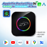 Exploter ApplePie Rocket Plus NEW Square‑Shaped Android 16 QCM6350 2.0 GHz Car Ai Box 5G LTE (Not supported North America/Japan) Wireless CarPlay Android Auto GPS HDMI 8GB RAM
