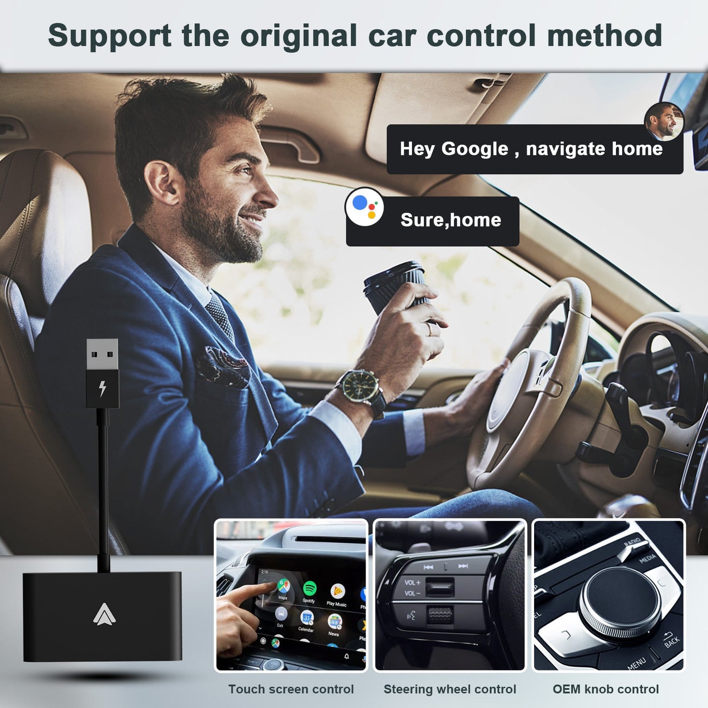 EXPLOTER Wired Android Auto Convert to Wireless CP-800 W20 Wi-Fi 2.4GHz and 5GHz Automatically connect