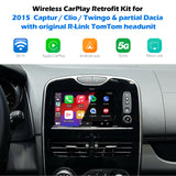 For 2015 Captur / Clio / Twingo / Dacia with original R-Link TomTom headunit with 7" screen CarPlay and Android Auto Upgrade Kit