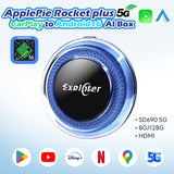 Exploter ApplePie Rocket Plus Android 16 QCM6350 2.0 GHz Car Ai Box 5G LTE (Not supported North America/Japan) Wireless CarPlay Android Auto GPS HDMI 8GB RAM