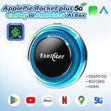 Exploter ApplePie Rocket Plus Android 16 QCM6350 2.0 GHz Car Ai Box 5G LTE (Not supported North America/Japan) Wireless CarPlay Android Auto GPS HDMI 8GB RAM