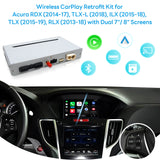 For Acura with 7“/ 8" Dual Screen ILX RDX TLX TLX-L RLX CarPlay and Android Auto Upgrade Kit  2013 2014 2015 2016 2017 2018 2019