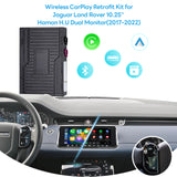 Wireless CarPlay and Android Auto Upgrade Kit For Jaguar Land Rover 10.25" Haman H.U Dual Monitor 2017 2018 2019 2020 2021 2022