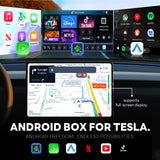 AI Box for TESLA Model 3 Model Y Model S Model X with AMD Ryzen Processor & Browser Android 16 Support Wireless Carplay Android Auto YouTube Netflix TF Card Video Play