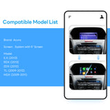 For Acura with 5‘ Single Screen ILX RDX ZDX TL MDX CarPlay and Android Auto Upgrade Kit  2009 2010 2011 2012 2013