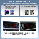 For AUDI MMI2G System A4 A5 Q5 with 6.5" Screen Wireless CarPlay and Android Auto Upgrade Kit 2008 2009 2010 2011 2012 2013 2014 2015 2016 2017 2018