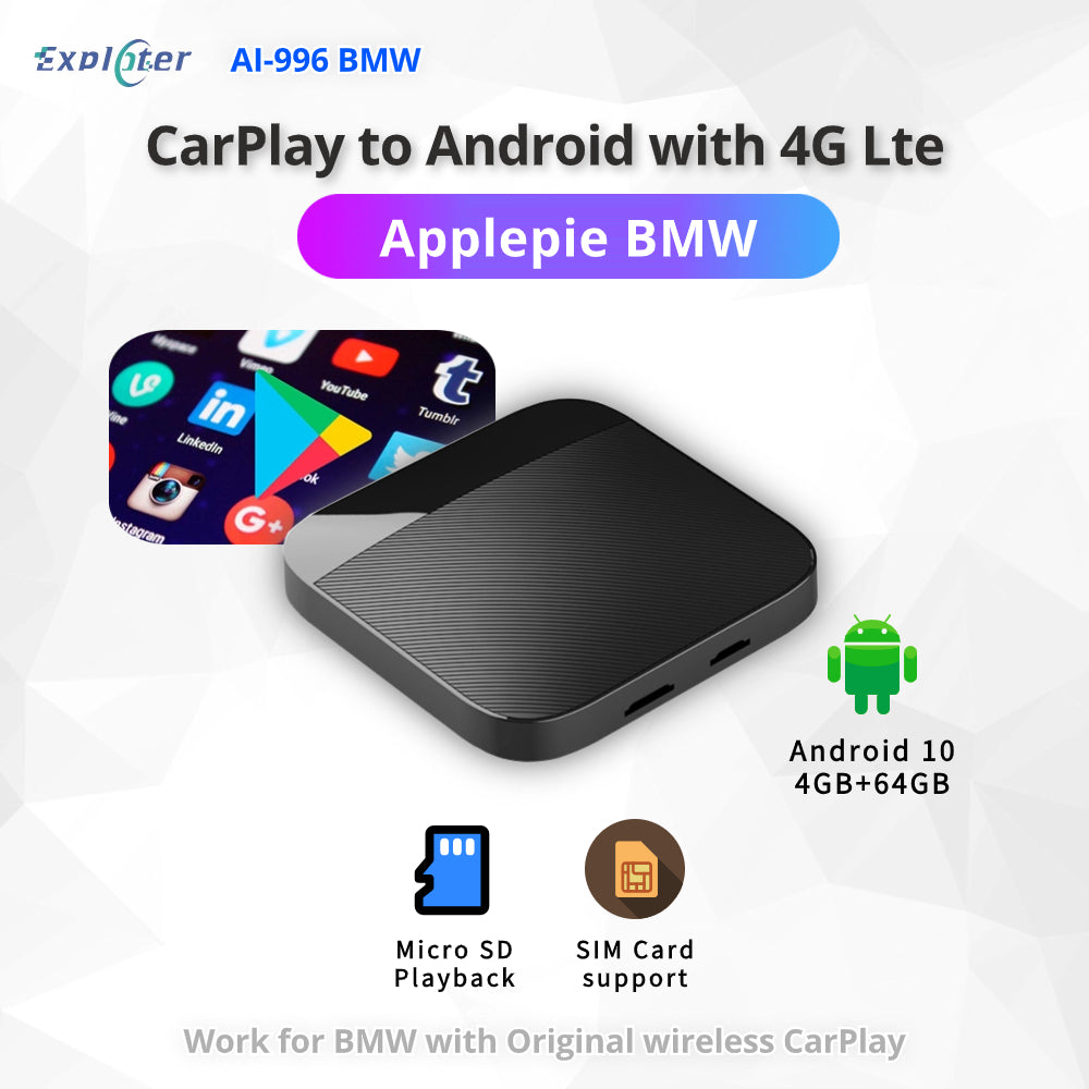 Car Ai Box Special for BMW 2019-later with OEM Wireless Carplay 4G LTE Android 10 SIM / TF Card Support 8 Core Ram 4GB Online