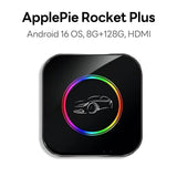 Exploter ApplePie Rocket Plus NEW Square‑Shaped Android 16 QCM6350 2.0 GHz Car Ai Box 5G LTE (Not supported North America/Japan) Wireless CarPlay Android Auto GPS HDMI 8GB RAM