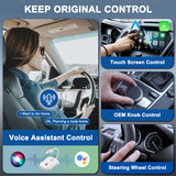 EXPLOTER 2-in-1 Wireless CarPlay Adapter & Android Auto CP-800-W9 2024 Upgrade Dongle Convert Wired Apple Car Play to Wireless, Plug & Play, Fast Auto Connect, Compatible with iOS 12+ & Android 11+ [White]