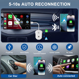 EXPLOTER 2-in-1 Wireless CarPlay Adapter & Android Auto CP-800-W9 2024 Upgrade Dongle Convert Wired Apple Car Play to Wireless, Plug & Play, Fast Auto Connect, Compatible with iOS 12+ & Android 11+ [White]