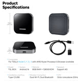 AI Box for TESLA Model 3 Model Y Model S Model X with AMD Ryzen Processor & Browser Android 16 Support Wireless Carplay Android Auto YouTube Netflix TF Card Video Play