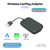 EXPLOTER 2-in-1 Wireless CarPlay Adapter & Android Auto CP-800-A 2023 Upgrade Dongle Convert Android 4.4+ System Car Radio to Newest Wireless CarPlay and Android auto, Plug & Play, Fast Auto Connect, work for iOS 12+ & Android 11