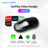 EXPLOTER AI-996 Mini ApplePie - Car Smart Box CPU 8-Core RAM 4GB+64GB Wireless CarPlay Mifi Dual BT 4G LTE SIM Card Youtube Netfliex