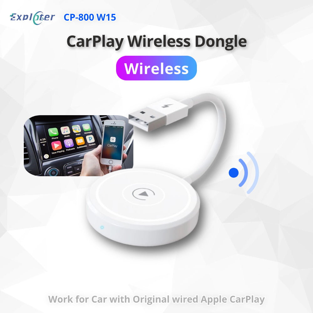 EXPLOTER CP-800-W15 Wired CarPlay Convert to Wireless CarPlay Wi-Fi 2.4GHz and 5GHz Automatically connect