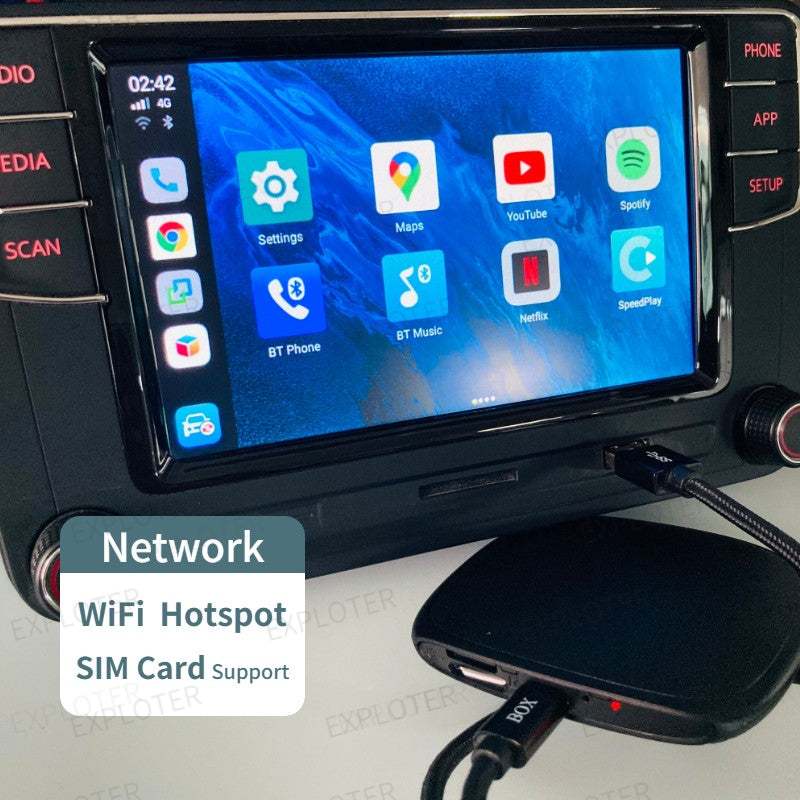 EXPLOTER AI-996 Mini 2.0 ApplePie - Car Wireless CarPlay AI Box Android 9 Smart Adapter USA Canada 4G LTE 8 Core Sim Card Youtube Netflix