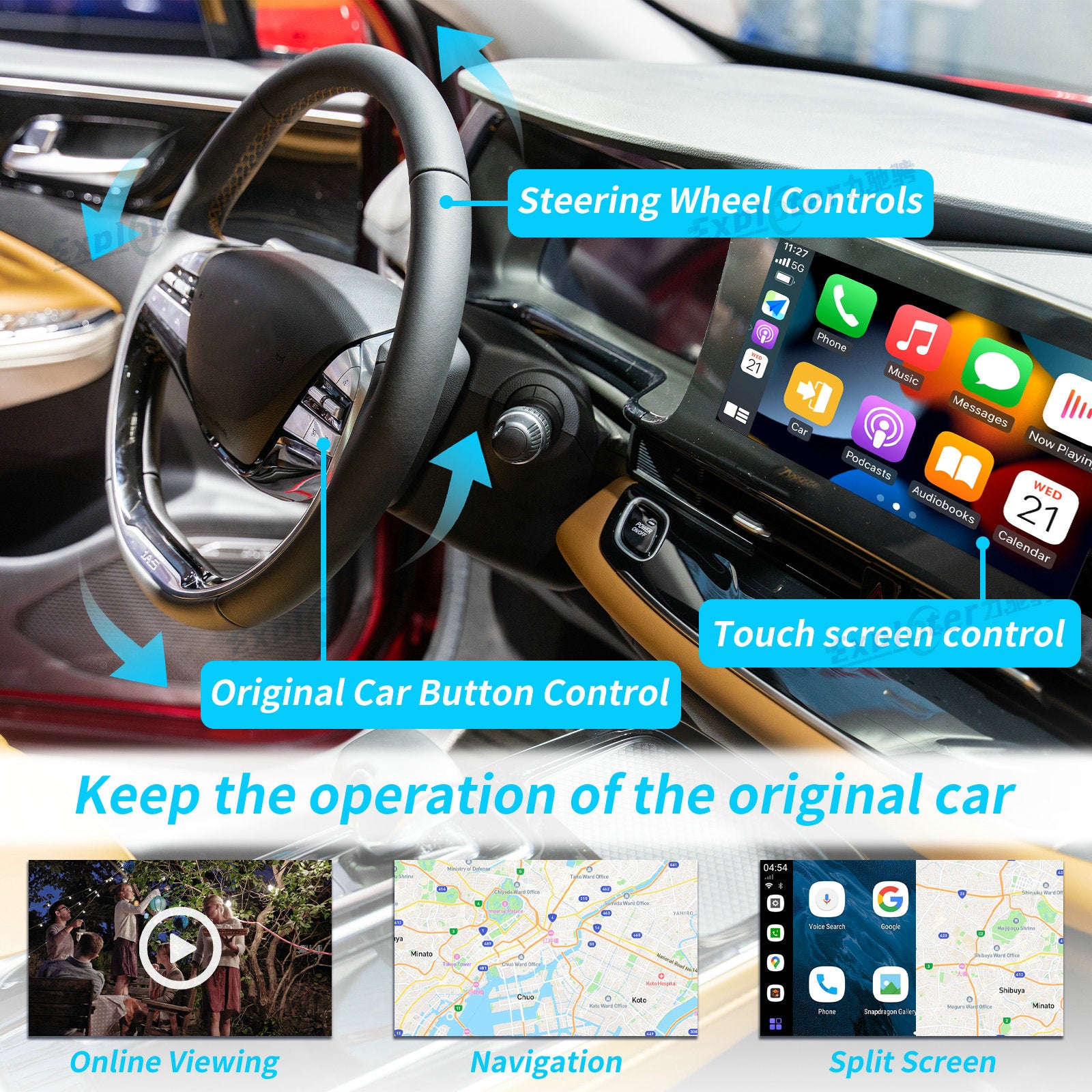 EXPLOTER AI-996 Mini 2.0 ApplePie - Car Wireless CarPlay AI Box