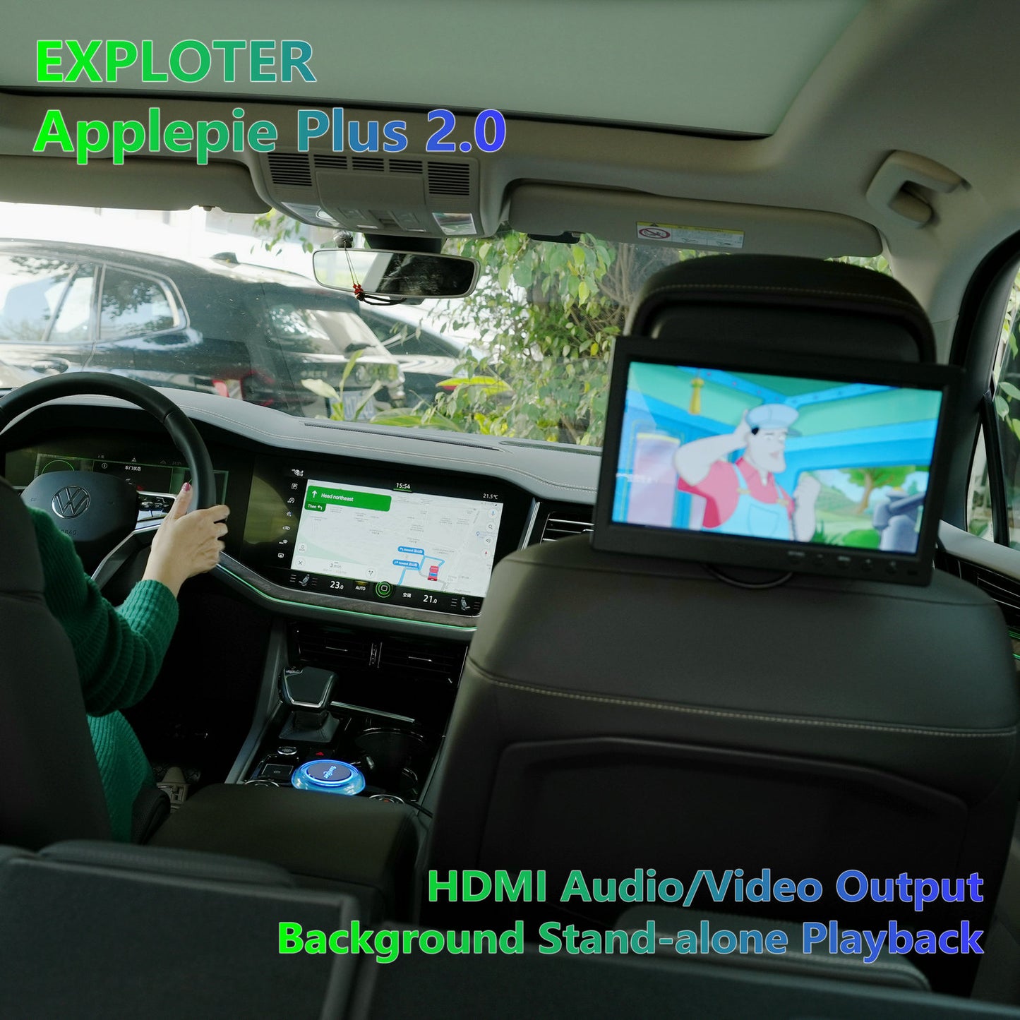 EXPLOTER AI-996 Plus 2.0 ApplePie - Android 13 Wireless CarPlay AI Box CPU 8 Core 665 RAM 4GB HDMI Video Output 4G LTE SIM Card Youtube Netflix
