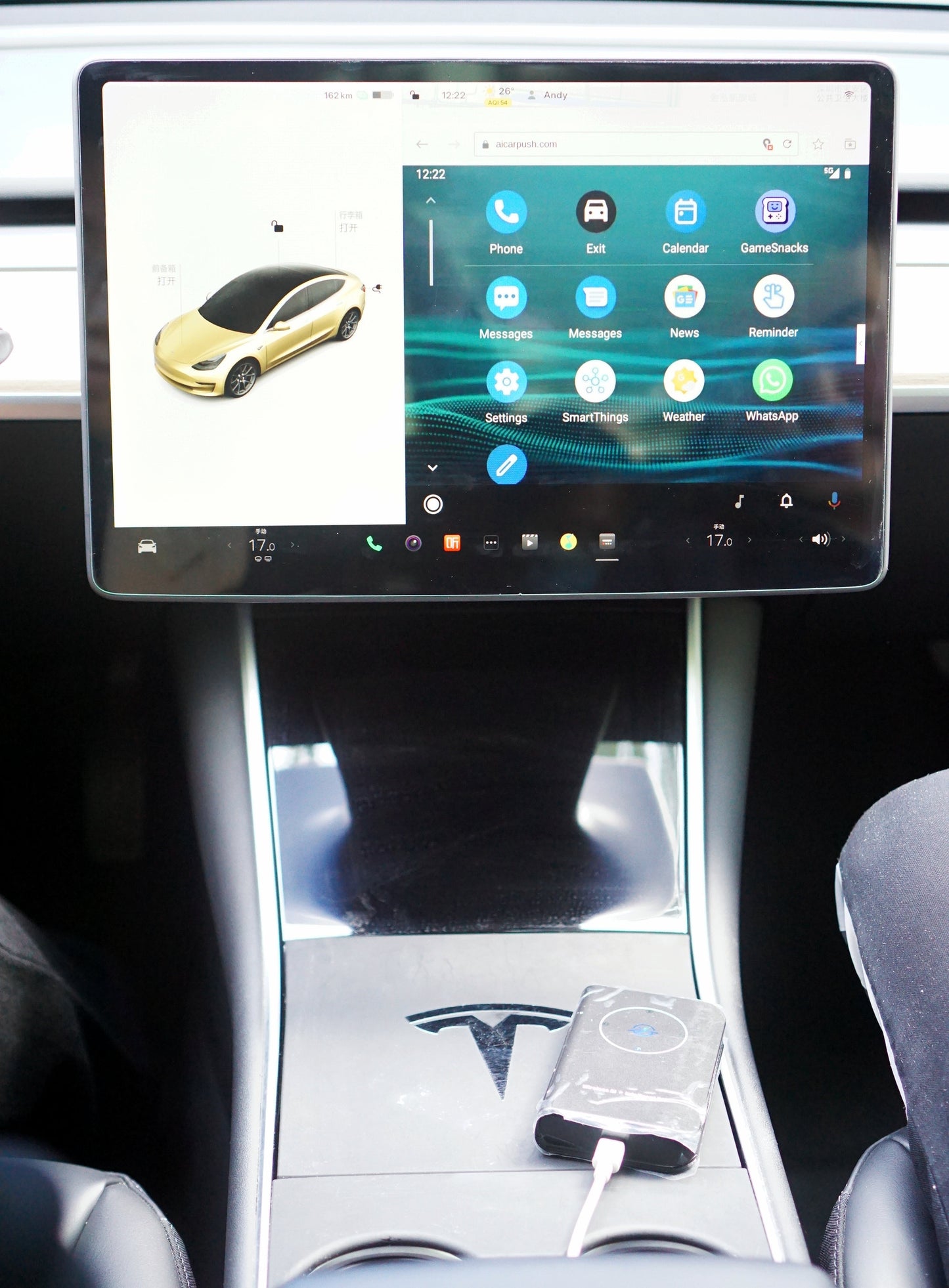 Wireless CarPlay Dongle for Tesla USB Connect Android Auto DSP