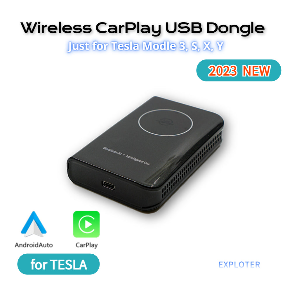 Wireless CarPlay Dongle for Tesla USB Connect Android Auto DSP Setting Online Upgrade