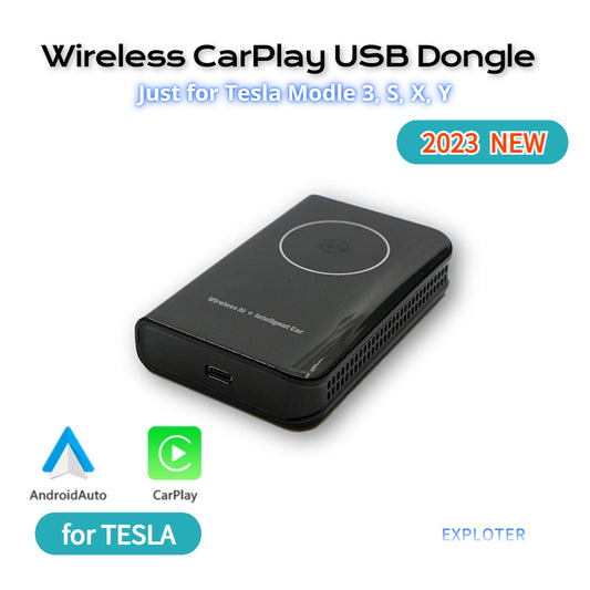 Wireless CarPlay Dongle for Tesla USB Connect Android Auto DSP Setting Online Upgrade